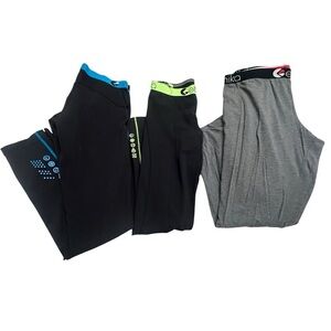 Ethika Women's Leggings - Black, Gray with Blue and Green Accents